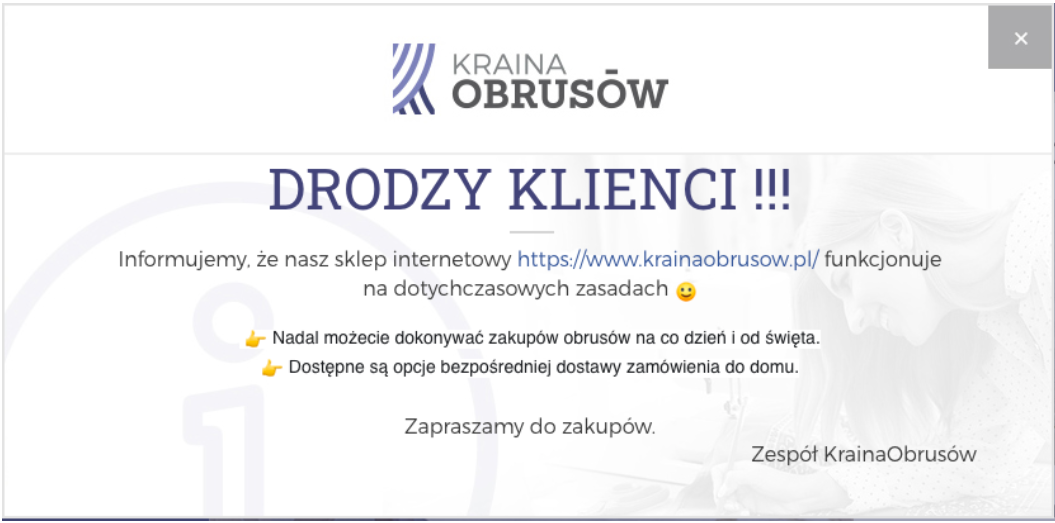Pop-up kraina obrusów