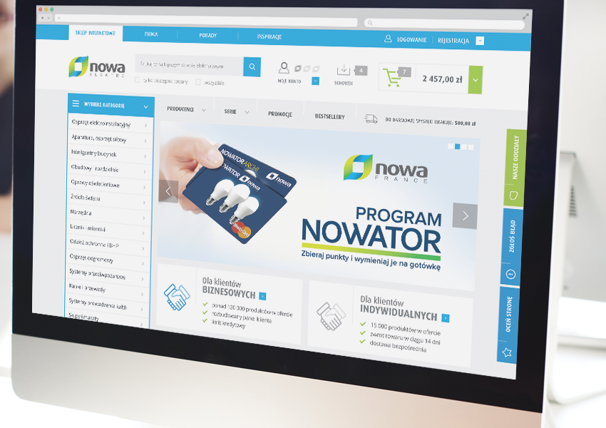 Platforma e-commerce B2B i B2C dla nowaelektro.pl